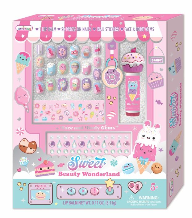 Sweets kynsi- ja huulirasva pakkaus Herkulliset Sweet beauty Wonderland teemalla olevat irtokynnet!