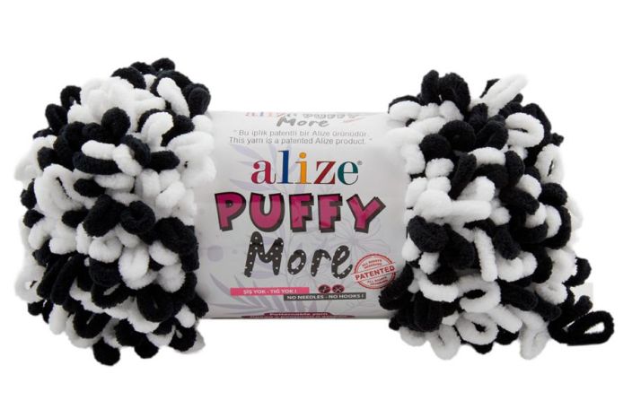 Alize Puffy More 6632 musta / valkoinen 150g Alize Puffy More on uusi hauska versio ihanan pehmeasta Alize Puffy More 6632 musta / valkoinen 150g Alize Puffy More on uusi hauska versio ihanan pehmeasta