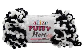 Alize Alize Puffy More 6632 musta / valkoinen 150g APMO-6632