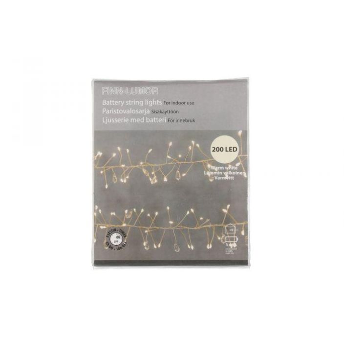 Finnlumor paristovalosarja Cluster 200LED lammin valk 606761 924-8756