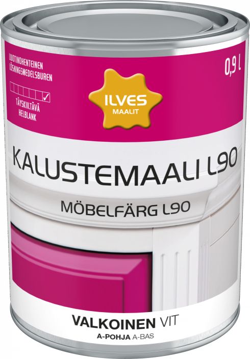 Ilves kalustemaali L90 A-pohja valk. 0,9L IL0838 920-643