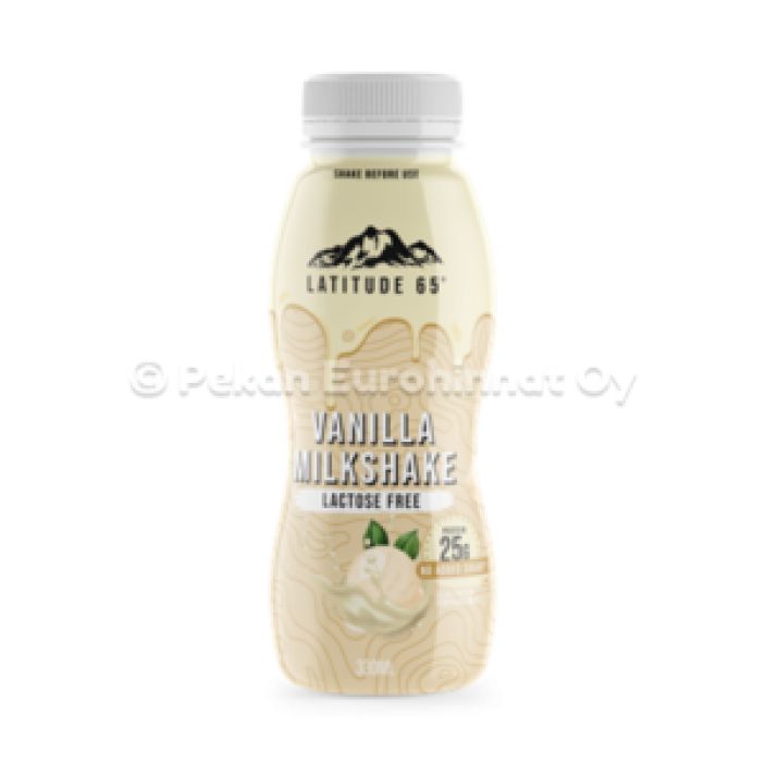 Latitude Milkshake Vanilja 330ml Latitude65 Vanilla Milkshake on kermainen proteiinijuoma pehmealla ja tasapainoisella