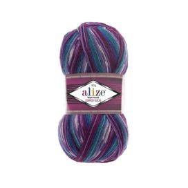Lankava Alize Superwash 4412 Kirjava violetti/turkoosi 100g ASWP-4412 POISTUU