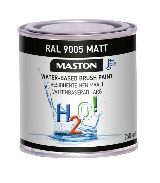 H2O! RAL9005 Matt-Syvanmusta matta 250ml 1729005 908-689