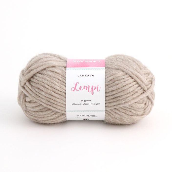 Lankava Lempi villalanka 107 vaalea beige 50g Lempi on 100 % villalanka, joka on lempean pehmea lanka lampimiin asusteisiin