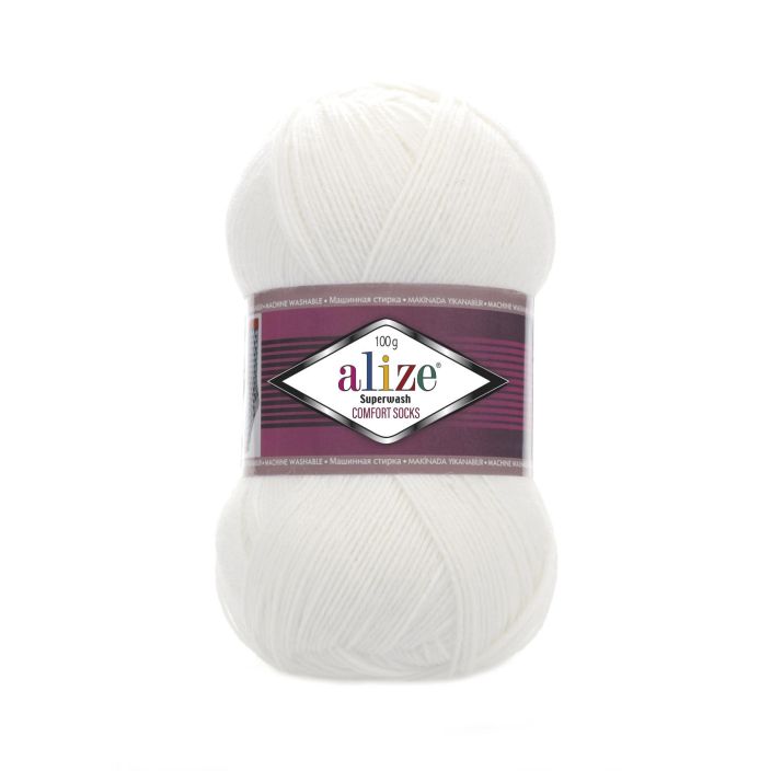 Alize Superwash sukkalanka 55 Valkaistu 100g ASW-0055