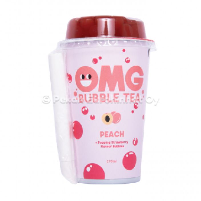 OMG Bubble Tea persikka mansikkapalloilla 270ml 906-2075
