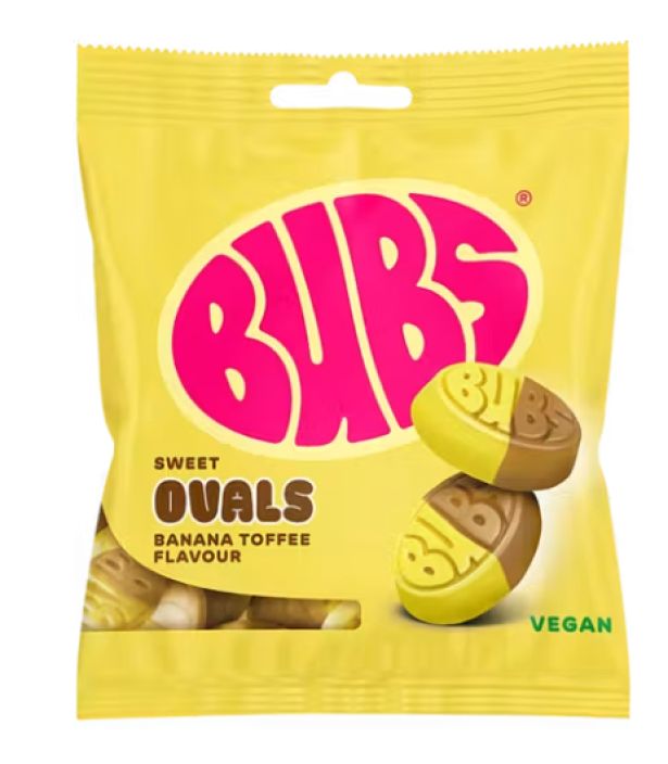 BUBS Banana Toffee Ovals 155g BUBS Banana Toffee Ovals 155g