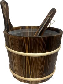 Saunakiulu ja -kauha 7L puinen