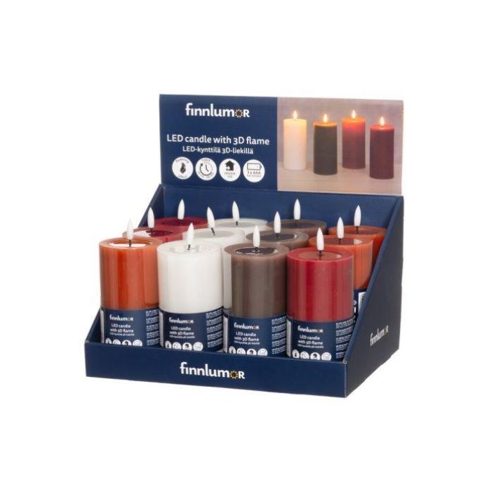 Finnlumor 3D LED poytakynttila sula parafiini 15 cm lajitelma 649559 924-5539