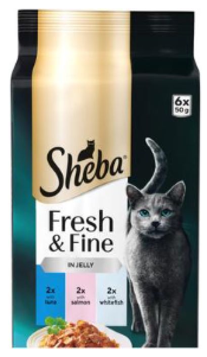 Sheba Fresh&amp;Fine kalalajitelma hyytelossa 6x50g 472942 905-2068