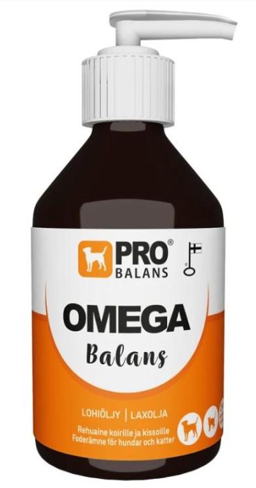 Probalans Omegabalans 250ml Omega Balans lohioljy rehuaine koirille ja kissoille.