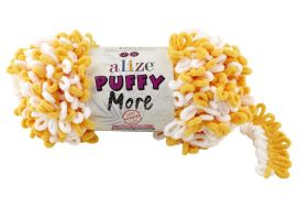 Alize Alize Puffy More 6282 valkoinen / keltainen 150g APMO-6282