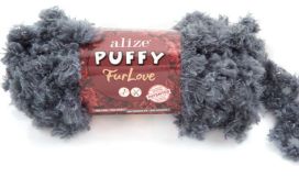 Alize Puffy FurLove 087 tummanharmaa 100g
