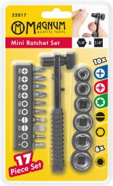 Magnum räikkäväännin-sarja 1/4" 17-osainen