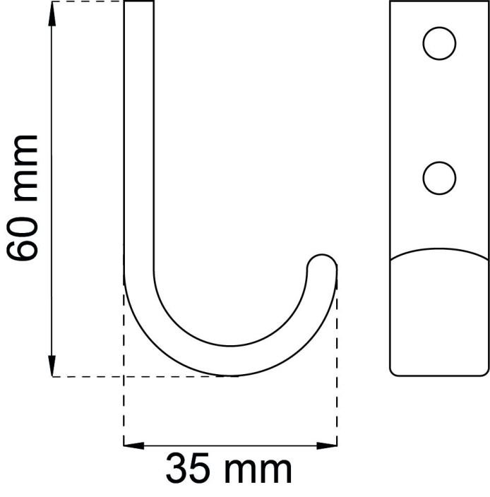 Vaatekoukku 842 60 alumiini mattakromi 62893 tuotekuva 1