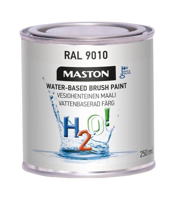 H2O! RAL9010 Puhtaanvalkoinen 250ml 1719010 908-696 satiini