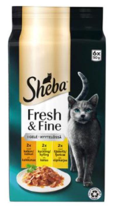 Sheba Fresh&amp;Fine siipikarjalajitelma hyytelossa 6x50g 472941 905-2069