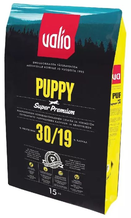 Valio Puppy 15kg Pennun ensimmainen vuosi on taynna vauhtia, uuden oppimista ja huimaa kasvua. Laadukas ja tasapainoinen Valio Puppy 15kg Pennun ensimmainen vuosi on taynna vauhtia, uuden oppimista ja huimaa kasvua. Laadukas ja tasapainoinen