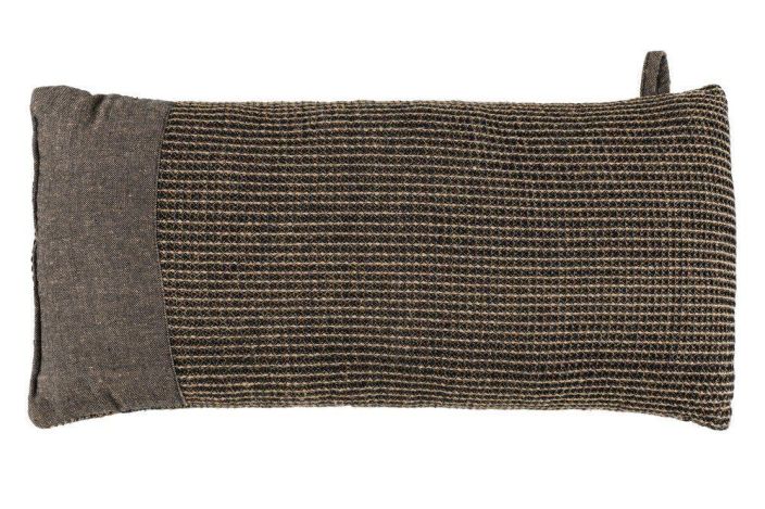 Rento saunatyyny Kenno 50x22cm musta/beige Ruskea Lokoisa saunatyyny yksipuolisella chambray-kanttauksella paan ja niskan