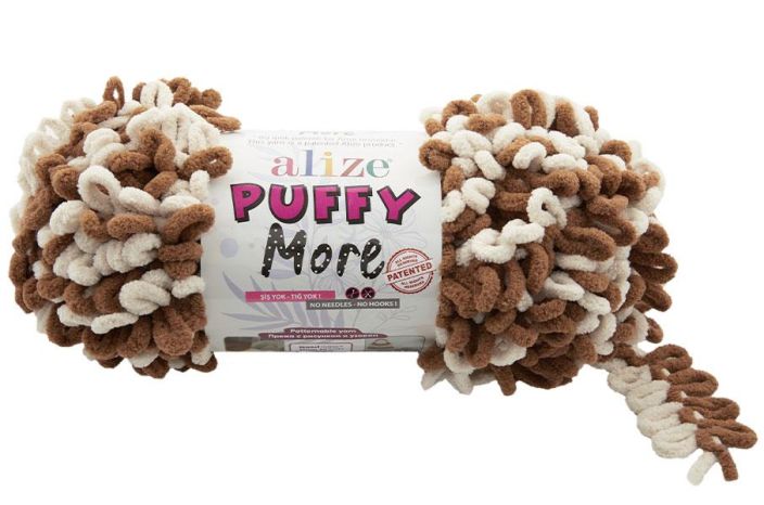 Alize Puffy More 6563 kamelinruskea / luonnonvalkoinen 150g Alize Puffy More on uusi hauska versio ihanan Alize Puffy More 6563 kamelinruskea / luonnonvalkoinen 150g Alize Puffy More on uusi hauska versio ihanan