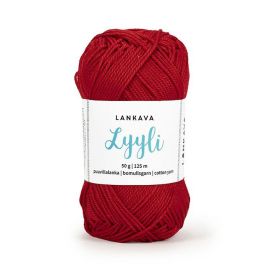 Lankava Lyyli puuvillalanka 829 punainen 50g