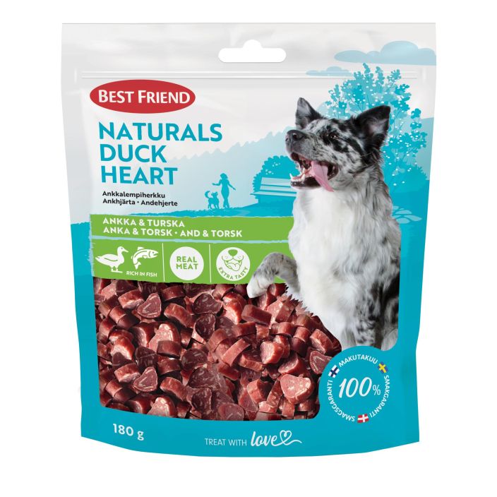 BF Naturals ankkalempiherkku 180g Best Friend Naturals duck heart koiran makupala on maistuva ja sopo herkku, joka sisaltaa