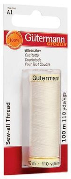 Gutermann ompelulanka luonnonvalkoinen 100m 795020