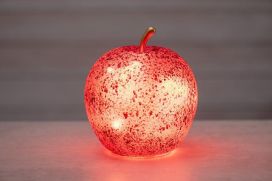 Finnlumor lasiomena LED-valoilla punainen 17cm