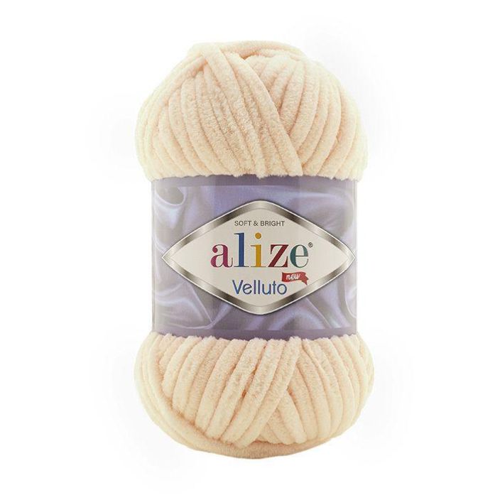 Alize velluto lanka 310 vaalea beige 100g Alize Velluto on samettisen pehmea ja paksu lanka, josta valmistuvat esimerkiksi