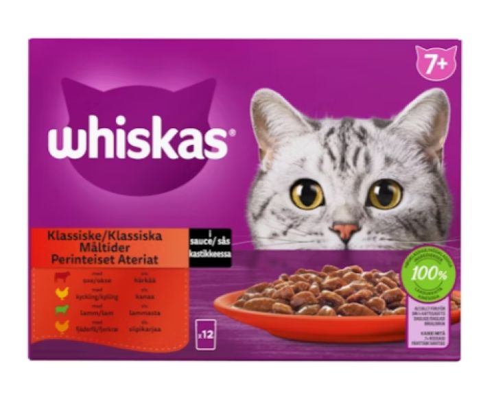 Whiskas 7+ perinteiset ateriat 12x85g 443713 905-2191 Whiskas 7+ perinteiset ateriat 12x85g 443713 905-2191