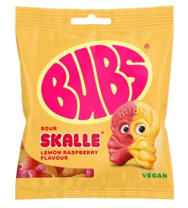 BUBS Lemon Raspberry Skalle 155g BUBS Lemon Raspberry Skalle 155g