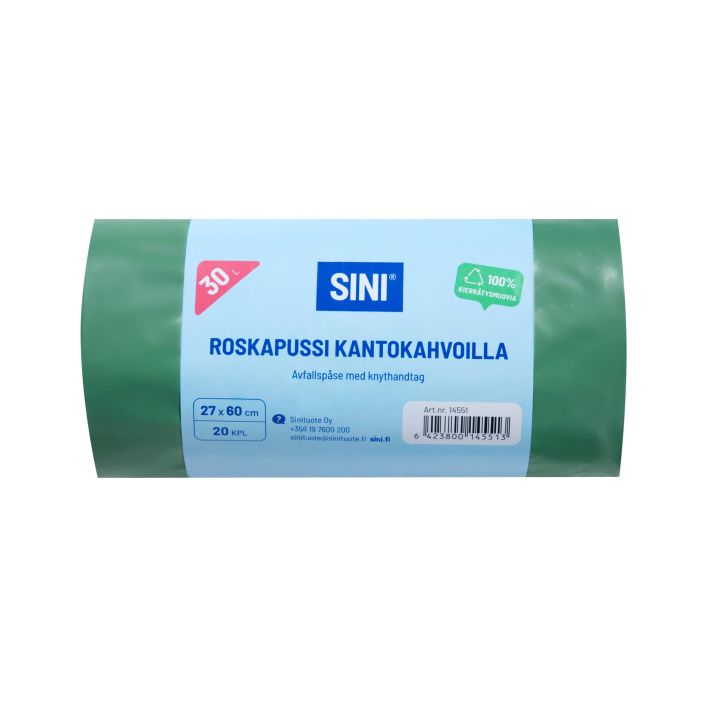 Roskapussi kantokahvalla 30L 14551 922-650