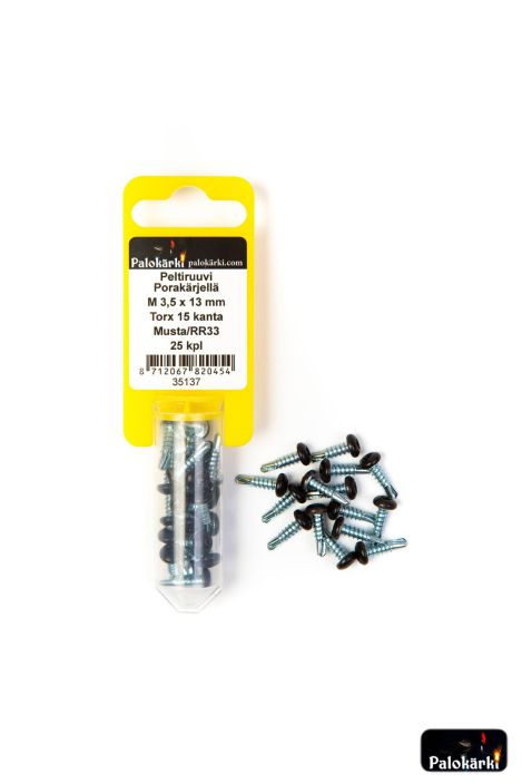 Peltiruuvi porakarjella M 3,5 x13mm 25kpl 35137 980-3107 Torx 15 musta RR33
