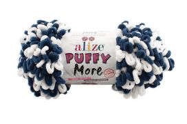 Alize Alize Puffy More 6557 tummansininen / valkoinen 150g APMO-6557