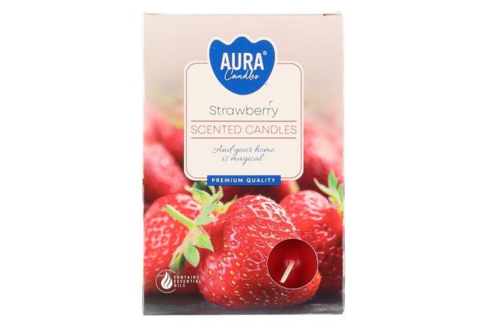 Tuoksulampokynttila Strawberry 6kpl 281943 924-2360