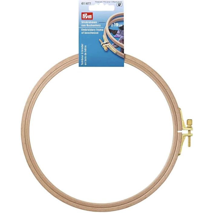 Prym Ompelukehys 19cm Kirjonnan apuvalineeksi puinen, pyorea ompelukehys eli kirjontakehys. Kirjottava kangas pingotetaan