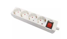 Jatkojohto 4-os 1,5m maadoitettu, kytkimellä