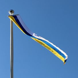 Flagmore Maakuntaviiri ruotsinkielinen Uusimaa 40x300cm no6 75161