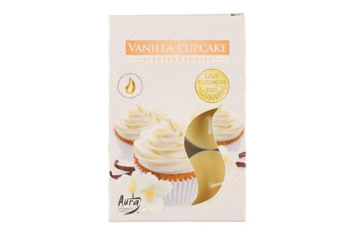 Tuoksulampokynttila Vanilla Cupcake 6kpl 612373 924-2363