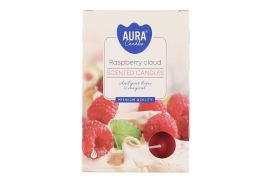Aura Tuoksulämpökynttilä rasberry cloud 6kpl 616162