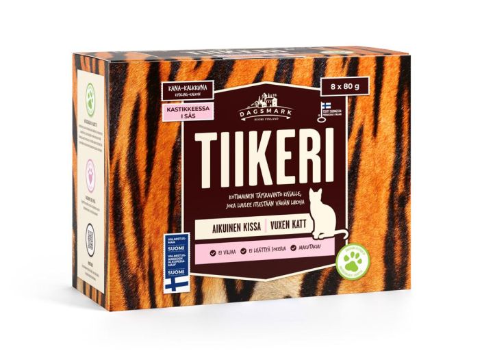 Dagsmark TIIKERI kanaa&amp;kalkkunaa kastikkeessa 8x80g 120035 905-040
