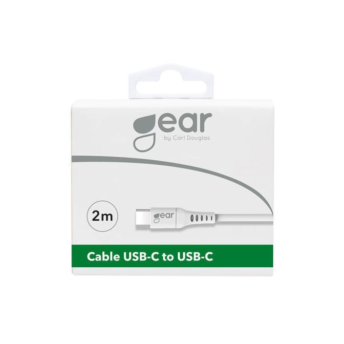 GEAR Latausjohto USB-C USB-C 2.0 2m GEAR Latausjohto USB-C USB-C 2.0 2m Valkoinen Pyorea Johto