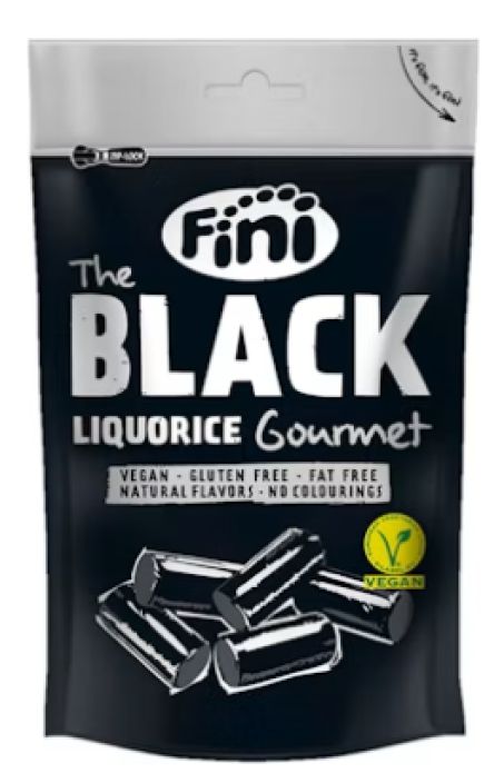 Fini Black lakritsi gluteeniton 180g 10077 Fini Black lakritsi gluteeniton 180g 10077