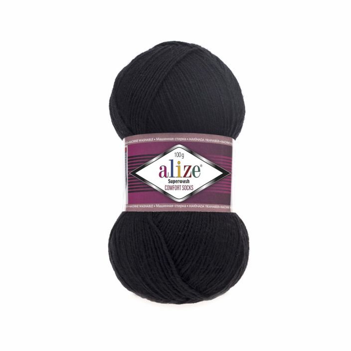 Alize Superwash sukkalanka 60 Musta 100g ASW-0060