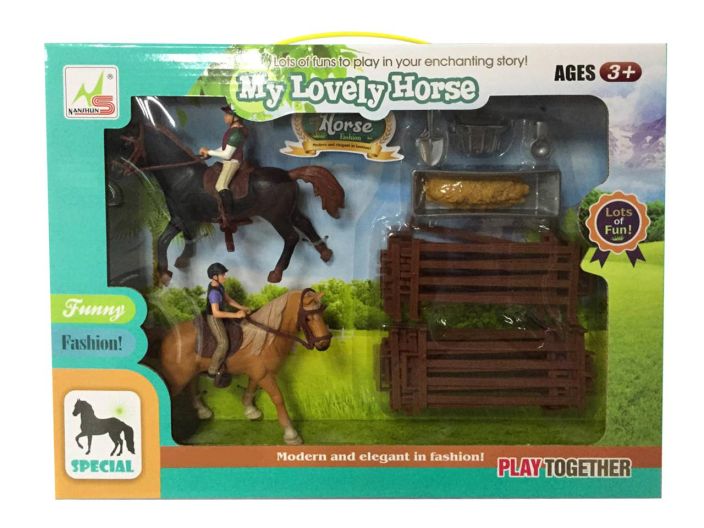 Hevoset ja suuri aitaus Ihaniin heppaleikkeihin suuri leikkisetti!