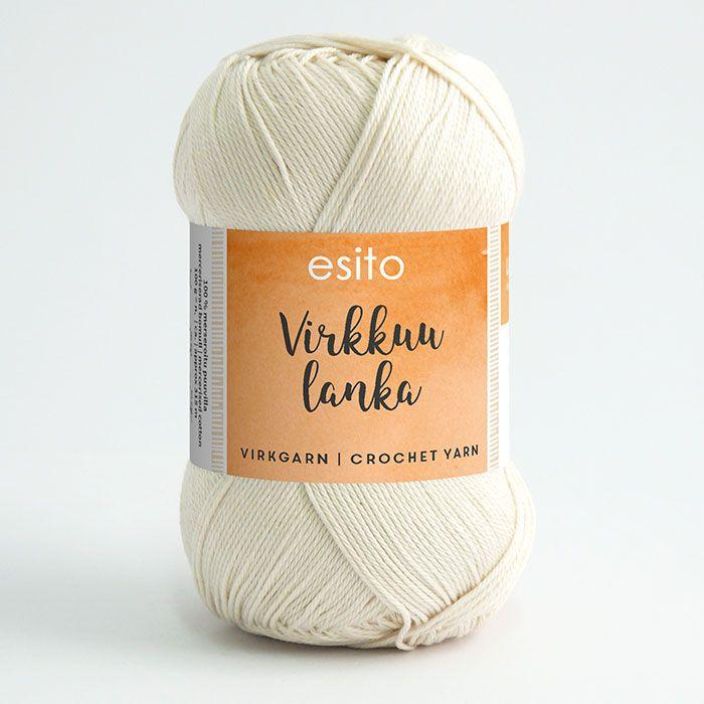 Esito virkkuulanka 9000 valkaisematon 100g EVL-9000