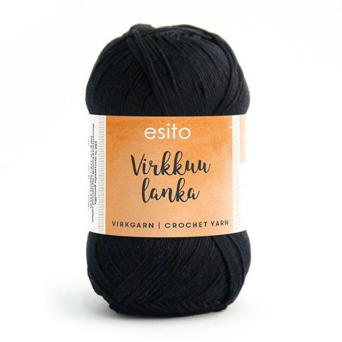 Esito virkkuulanka 9999 musta 100g EVL-9999