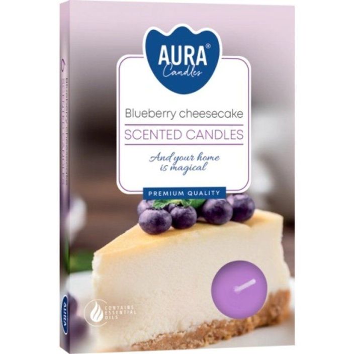 Tuoksulampokynttila Blueberry cheese cake 6kpl 641058 924-2357