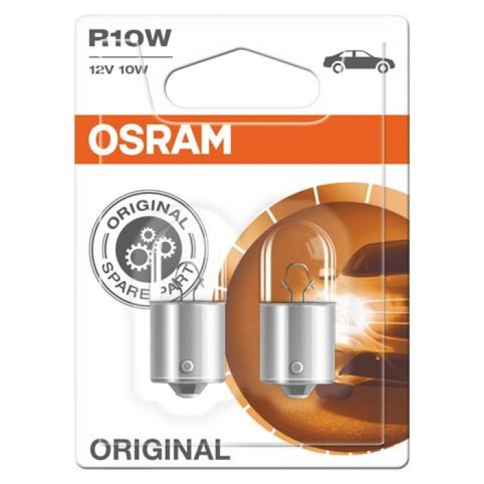 Osram polttimopari 12V 10W R10W Laadukkaat peruspolttimot R10W kannalla.